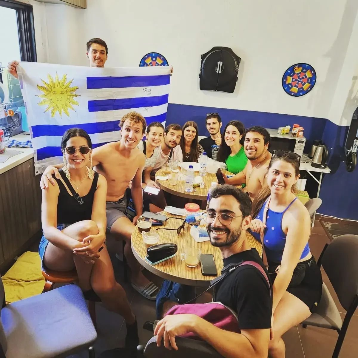 Lovely bunch from Uruguay staying with us at our Bluewaters Pods 38 Hongkong St branch.