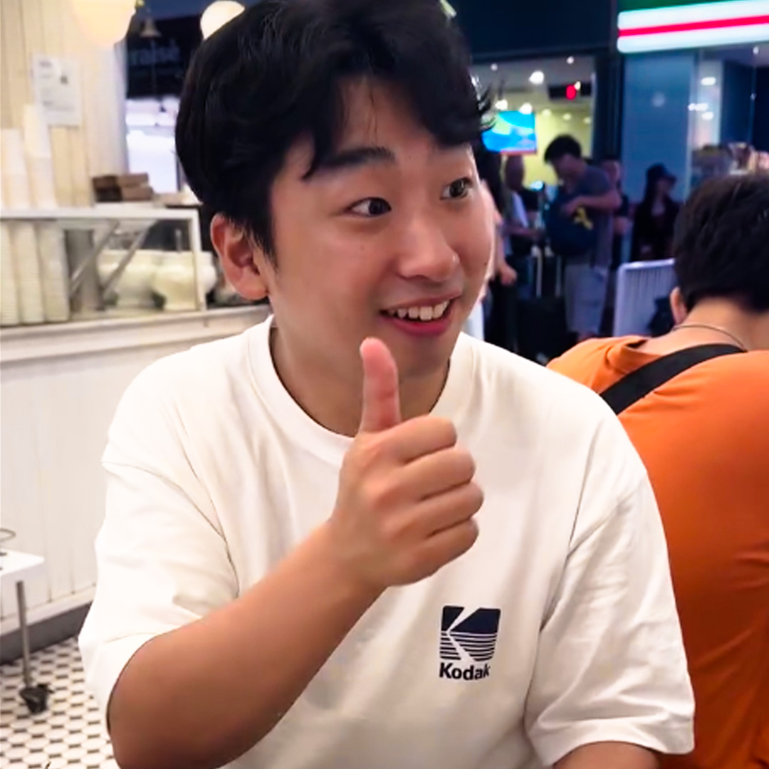 Check out our Korean guest trying out half boiled eggs for the first time